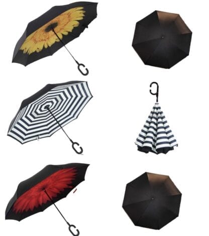 Smart Umbrella with Flower Background