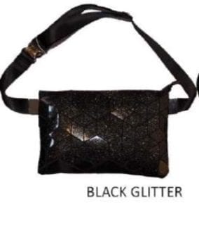 Black glitter Geo belt bag